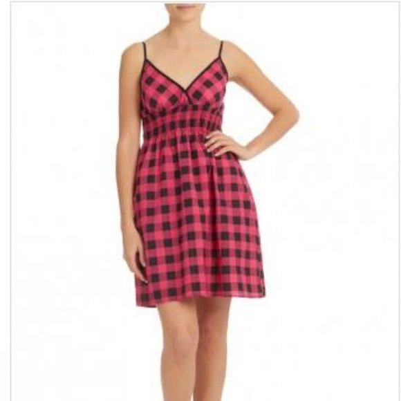 She's Cool Dresses & Skirts - She's Cool - Buffalo Check Bra Cup Mini Dress - Fuchsia